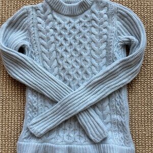 Vineyard Vines Light Blue Cable Knit Cashmere Sweater